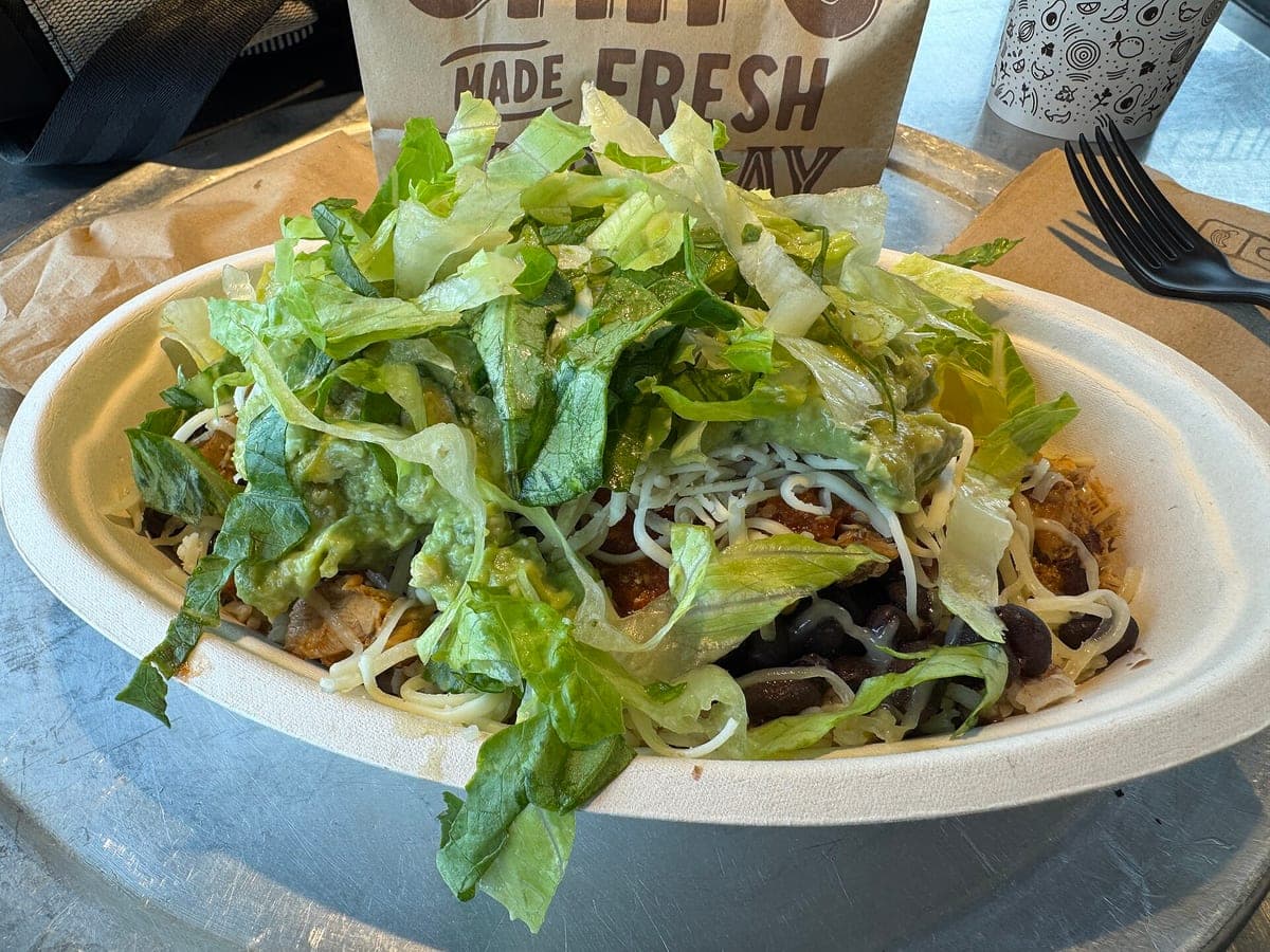 Before: Burrito bowl, original phone photo