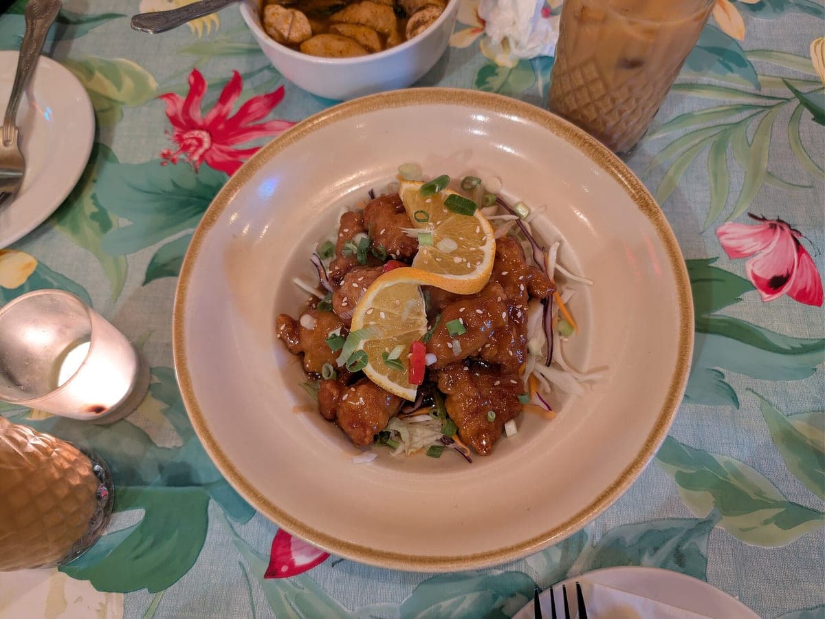 Before: Orange chicken, original phone photo