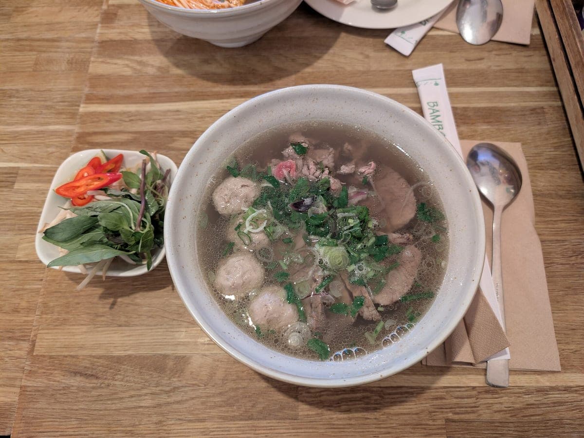 Before: Beef pho, original phone photo