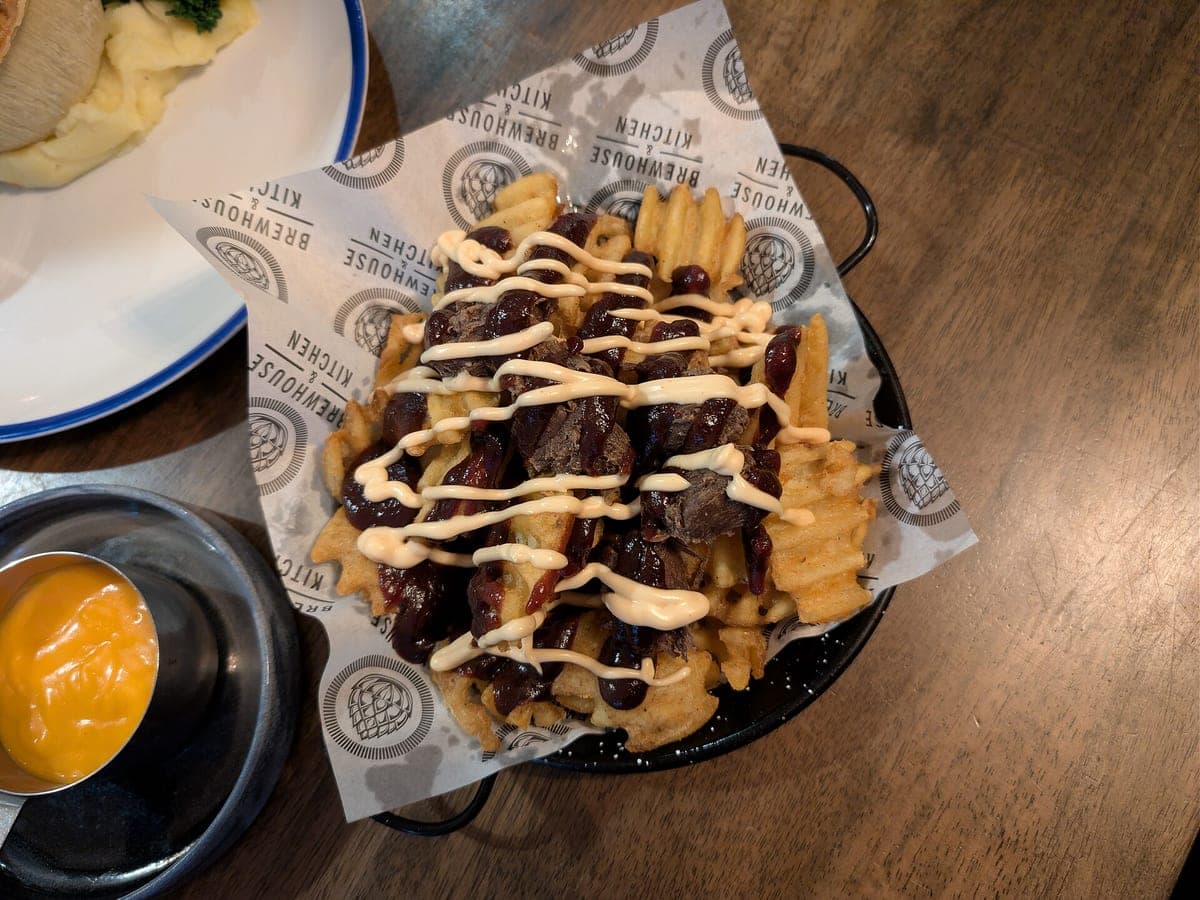 Before: Loaded waffle fries, original phone photo
