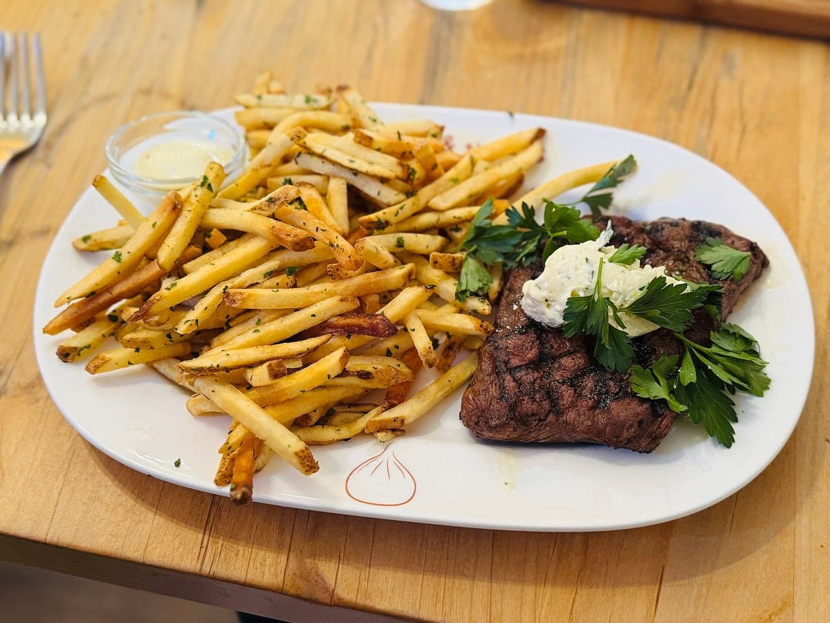 Before: Steak frites, original phone photo