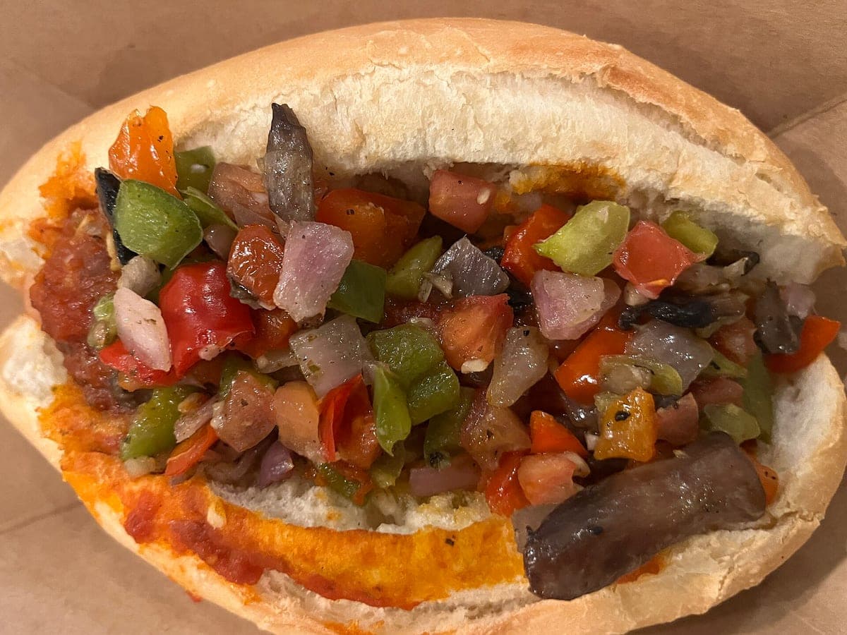 Before: Italian sausage sub, original phone photo