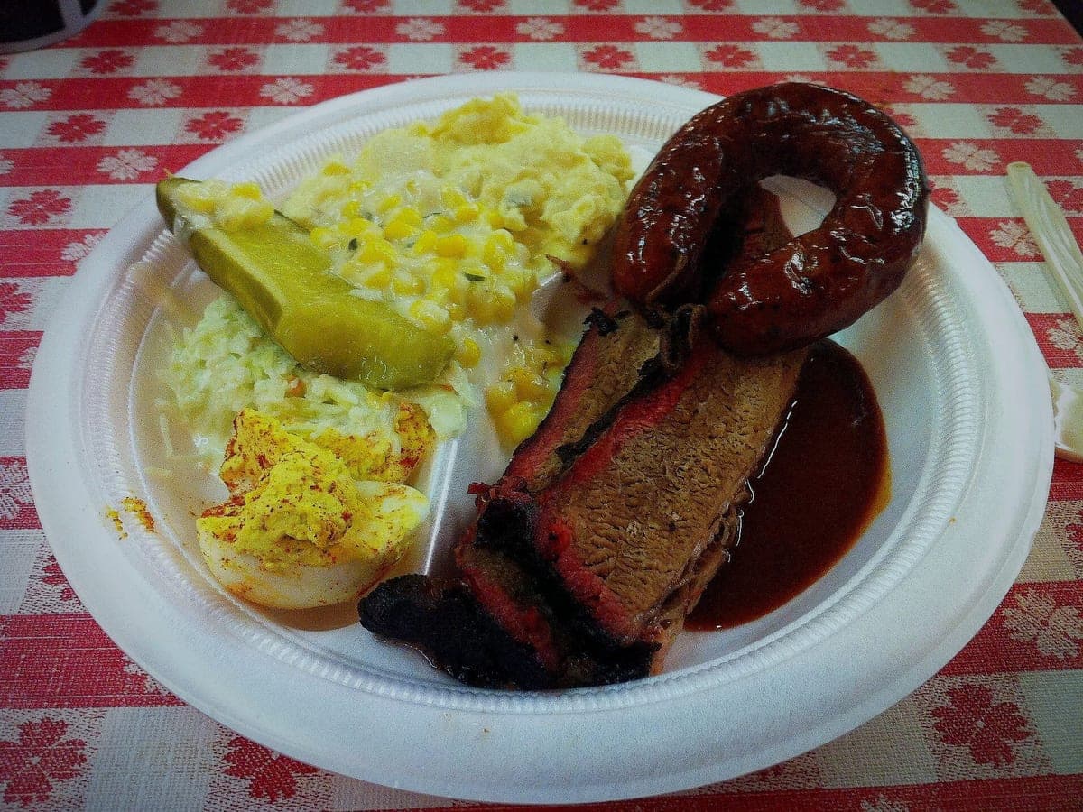 After: Brisket & sausage plate, Dark & Moody look