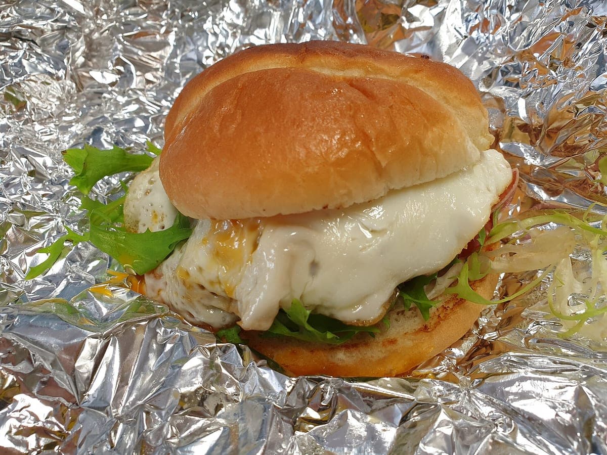 Before: Burger with egg & bacon, original phone photo