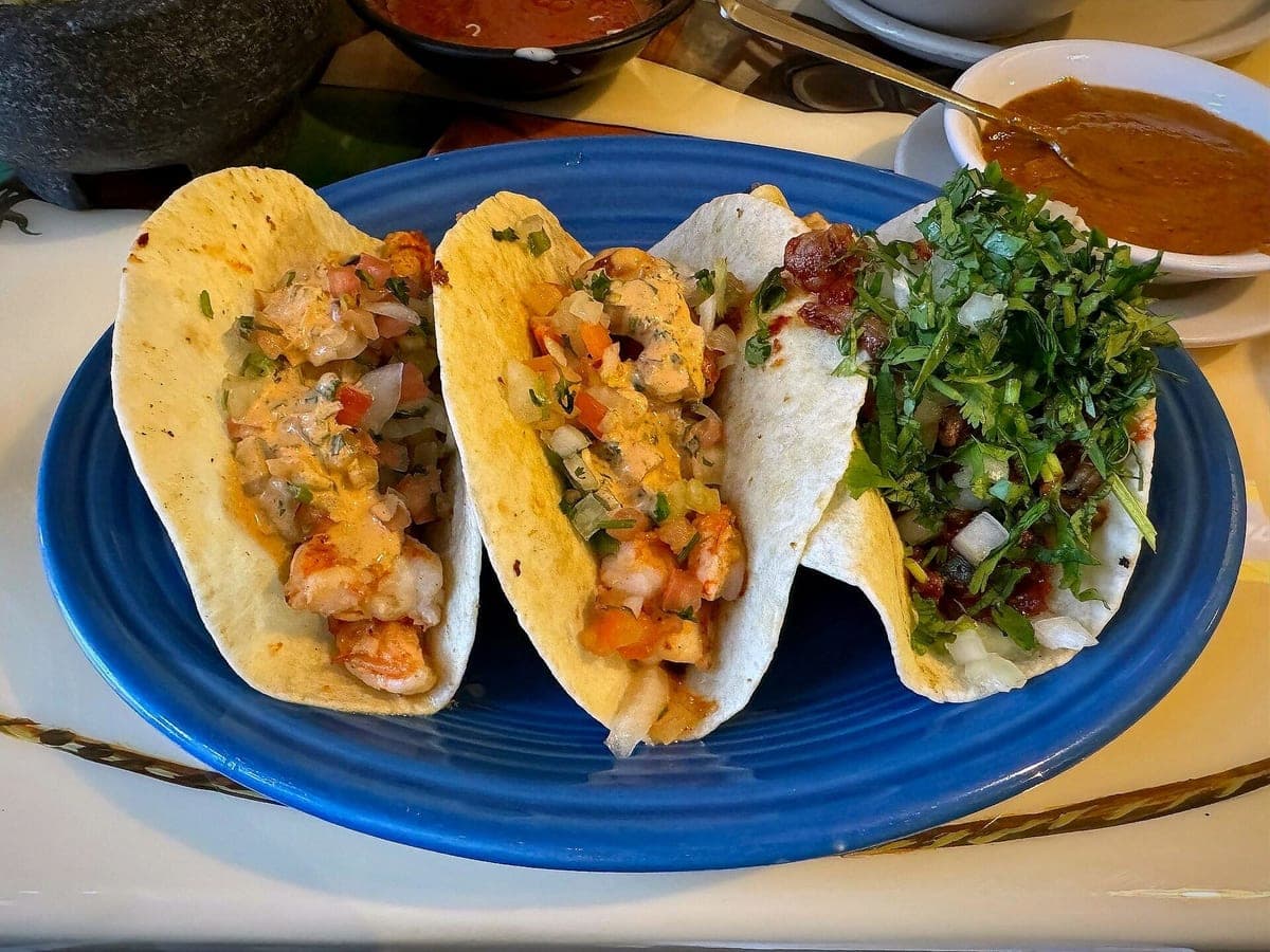 After: Shrimp tacos, Restaurant Table look