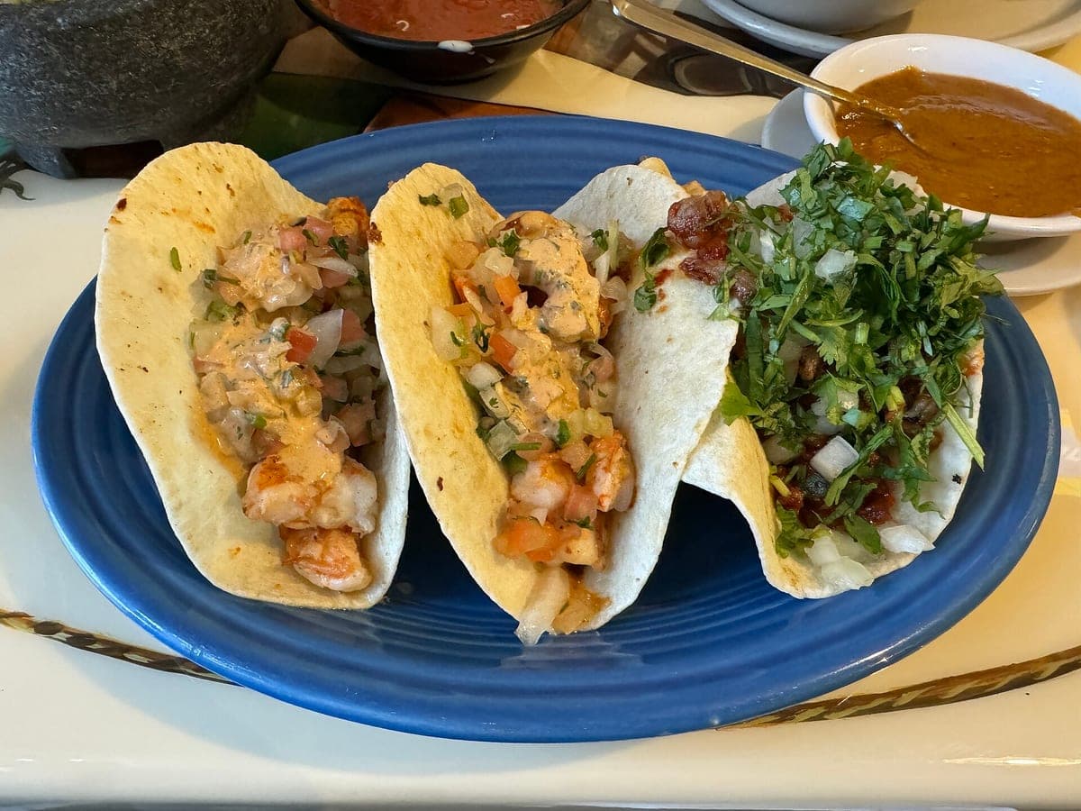 Before: Shrimp tacos, original phone photo