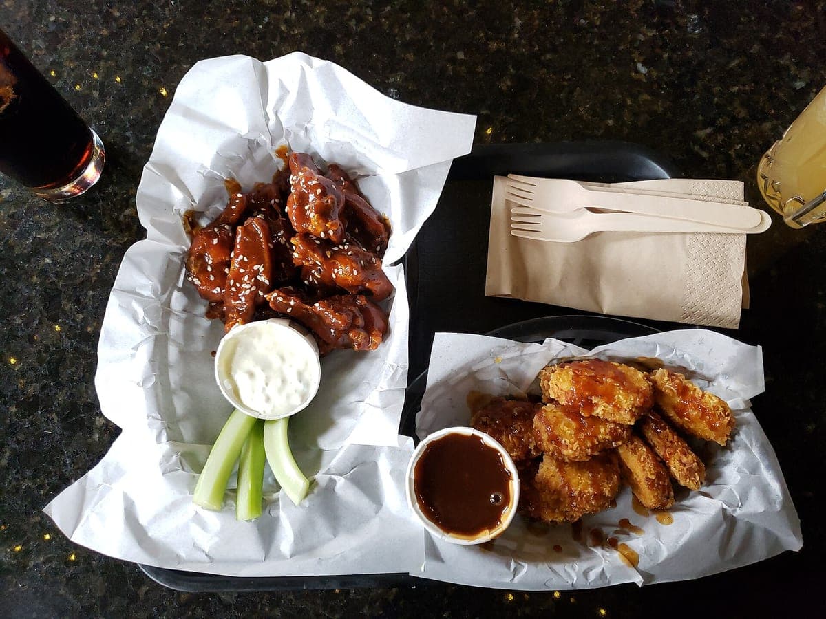 Before: Glazed wings, ranch & celery, original phone photo