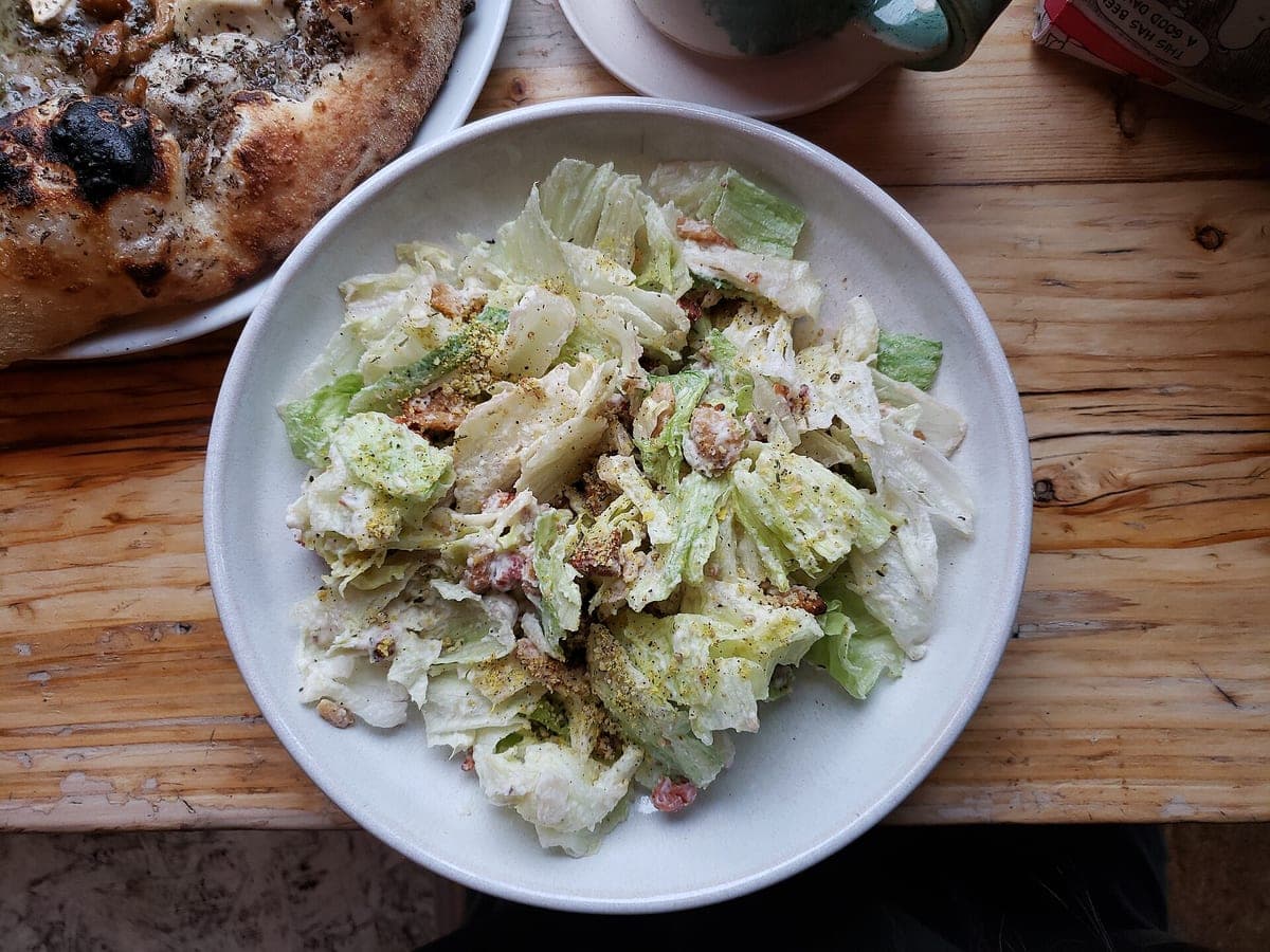 Before: Caesar salad, original phone photo