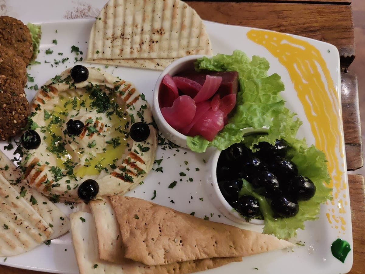 Before: Falafel & hummus platter, original phone photo