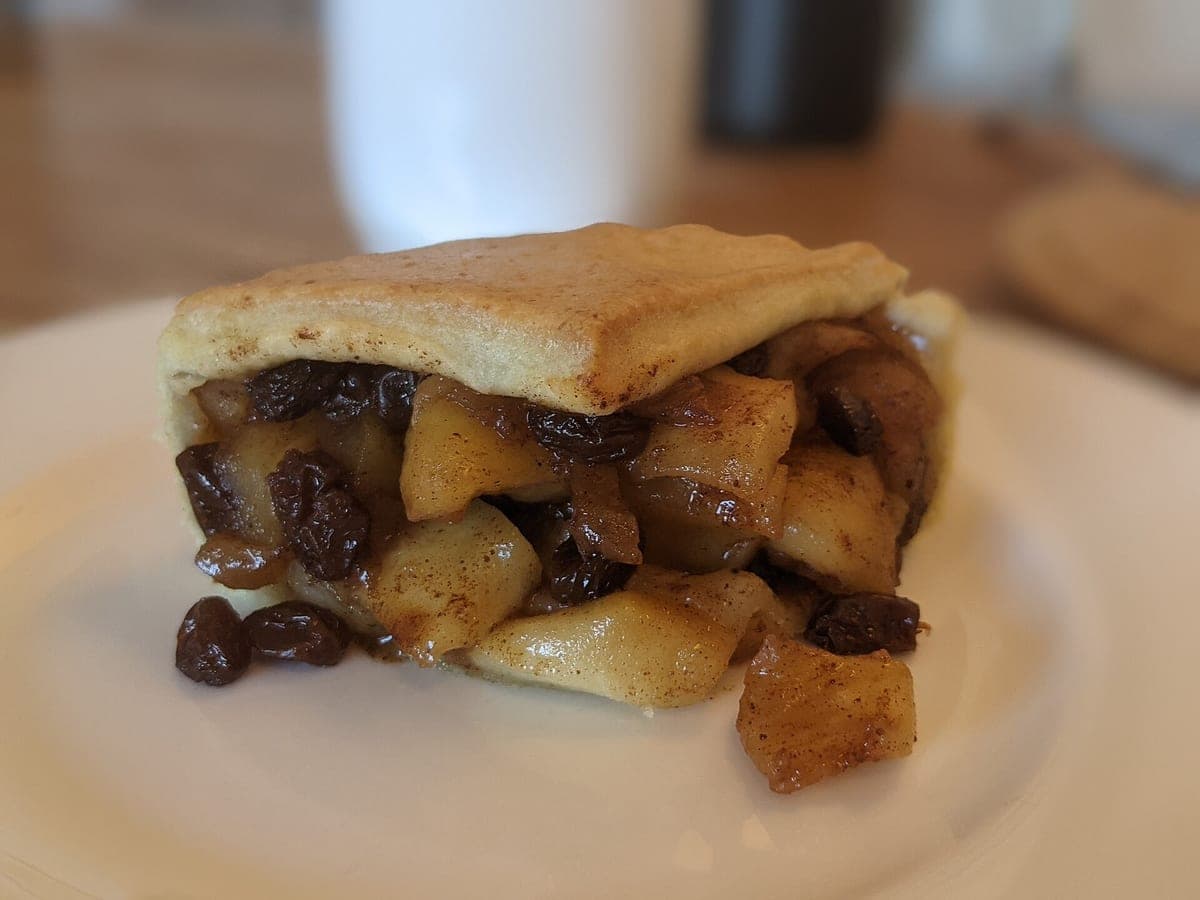 Before: Apple pie slice, original phone photo