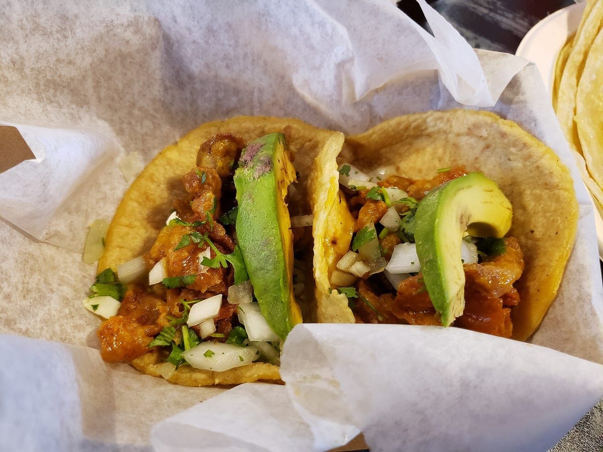 Before: Street tacos, original phone photo