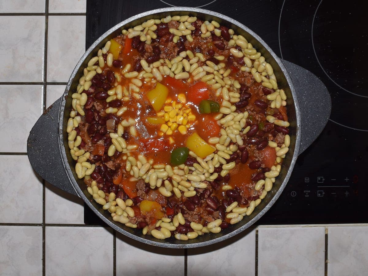 Before: Bean chili, original phone photo