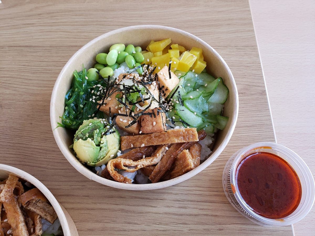 Before: Tofu poke bowl, original phone photo