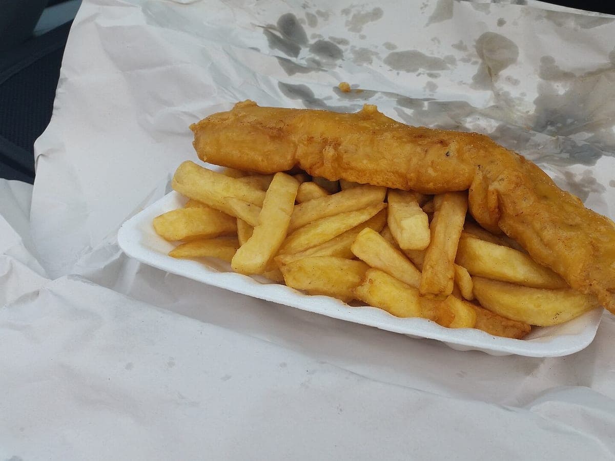 Before: Fish & chips, original phone photo